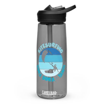 Bora Bora Kitesurfing Polynesian Kitesurfer Sports Water Bottle