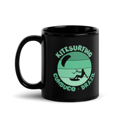Cumbuco Kitesurfing Atlantic Kitesurfer Black Coffee Mug