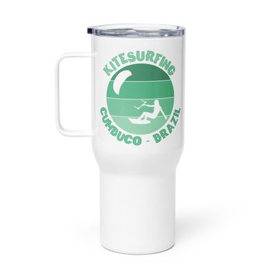 Cumbuco Kitesurfing Atlantic Kitesurfer Travel Mug with a Handle