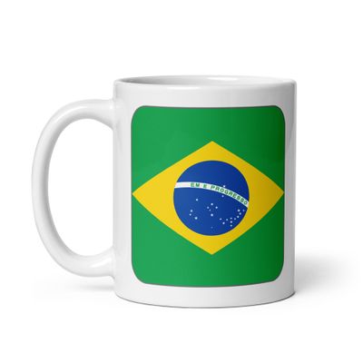 Brazil Flag White Coffee Mug