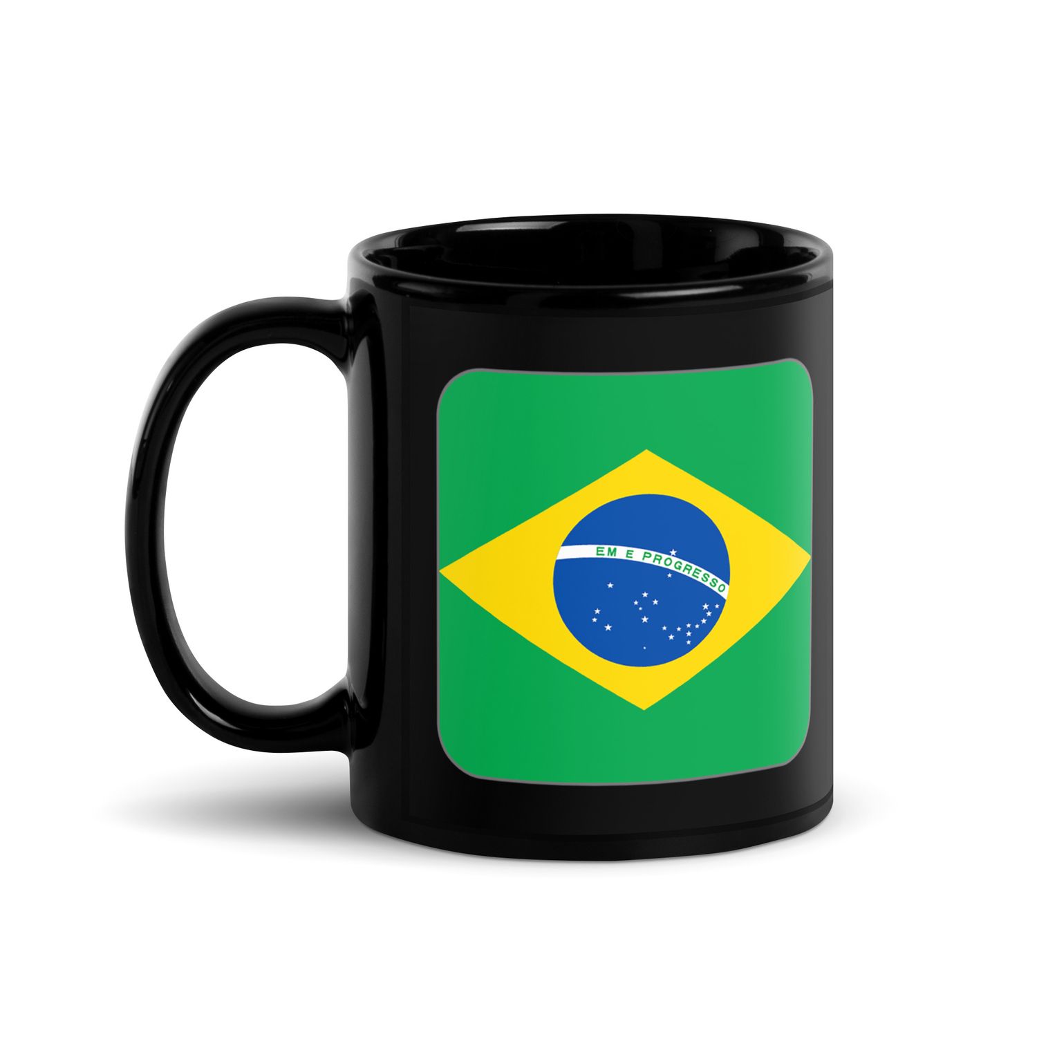 Brazil Flag Black Coffee Mug