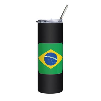 Brazil Flag Stainless Steel Tumbler
