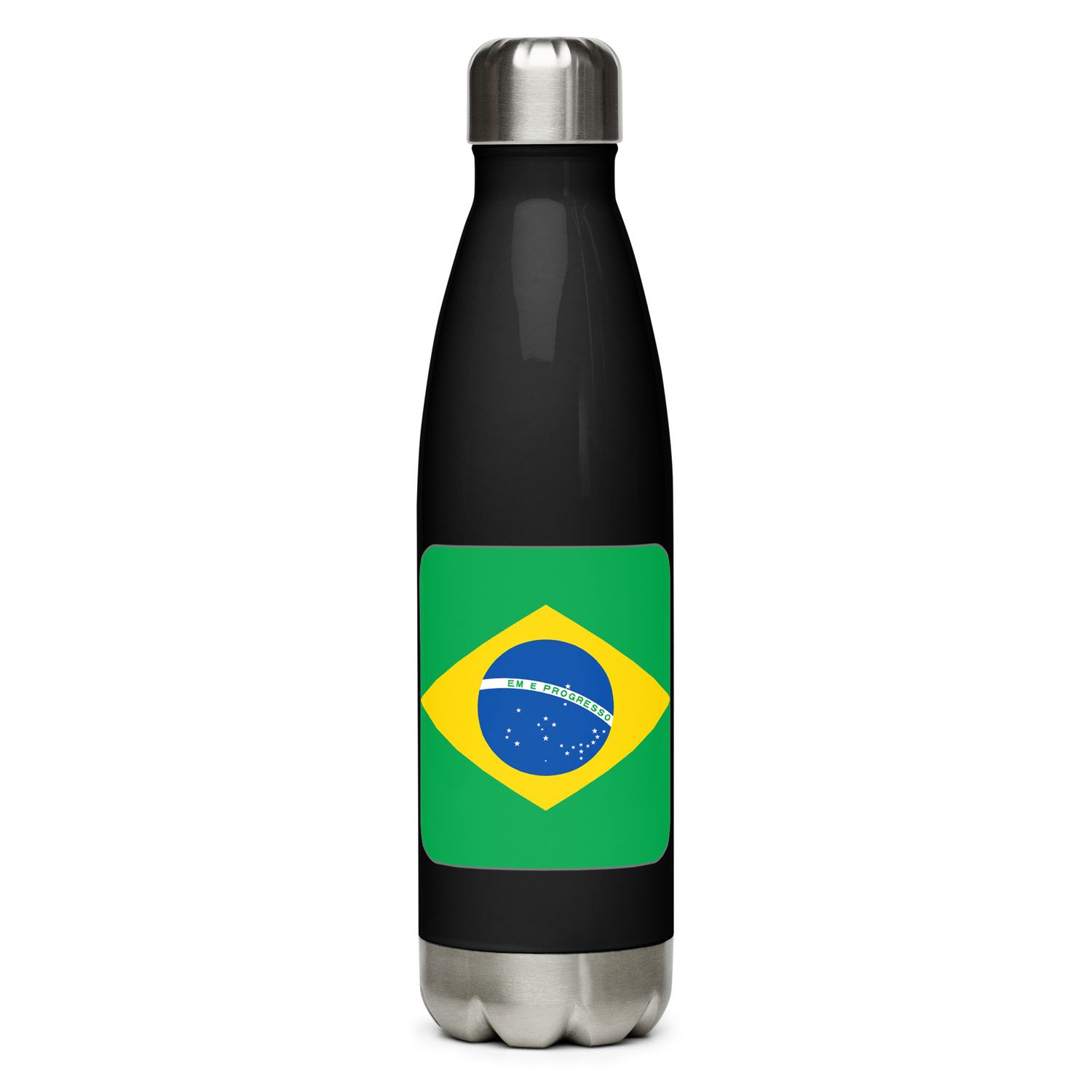 Brazil Flag Stainless Steel Water Bottle