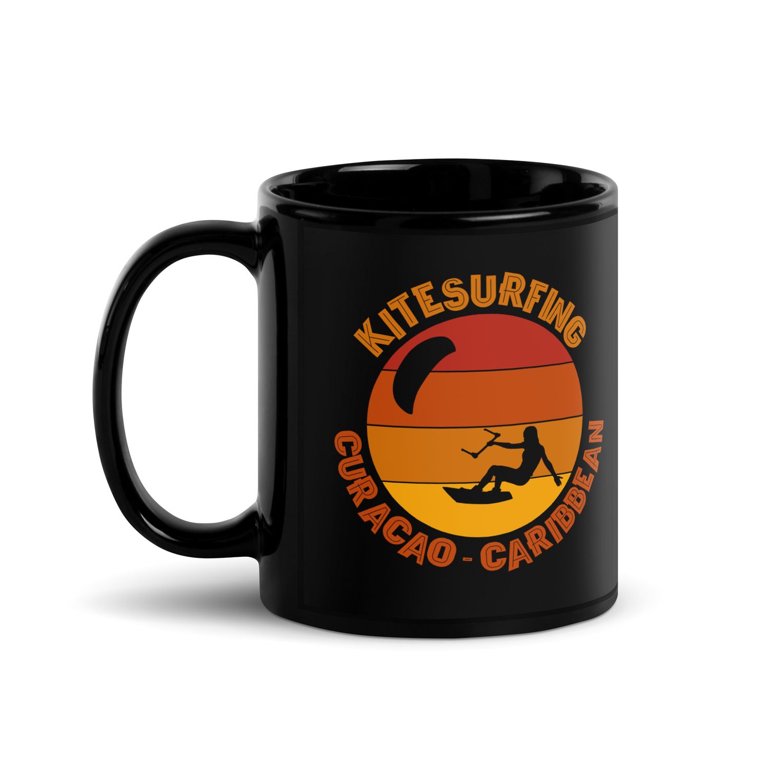 Curaçao Kitesurfing Caribbean Kitesurfer Black Coffee Mug