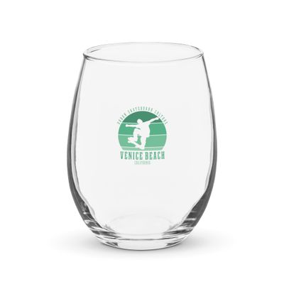Venice Beach California Skateboarder Urban Skateboarding Stemless Wine Glass