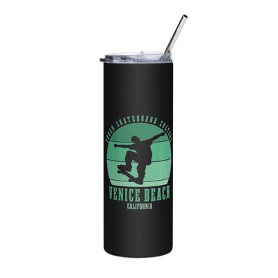 Venice Beach California Skateboarder Urban Skateboarding Stainless Steel Tumbler