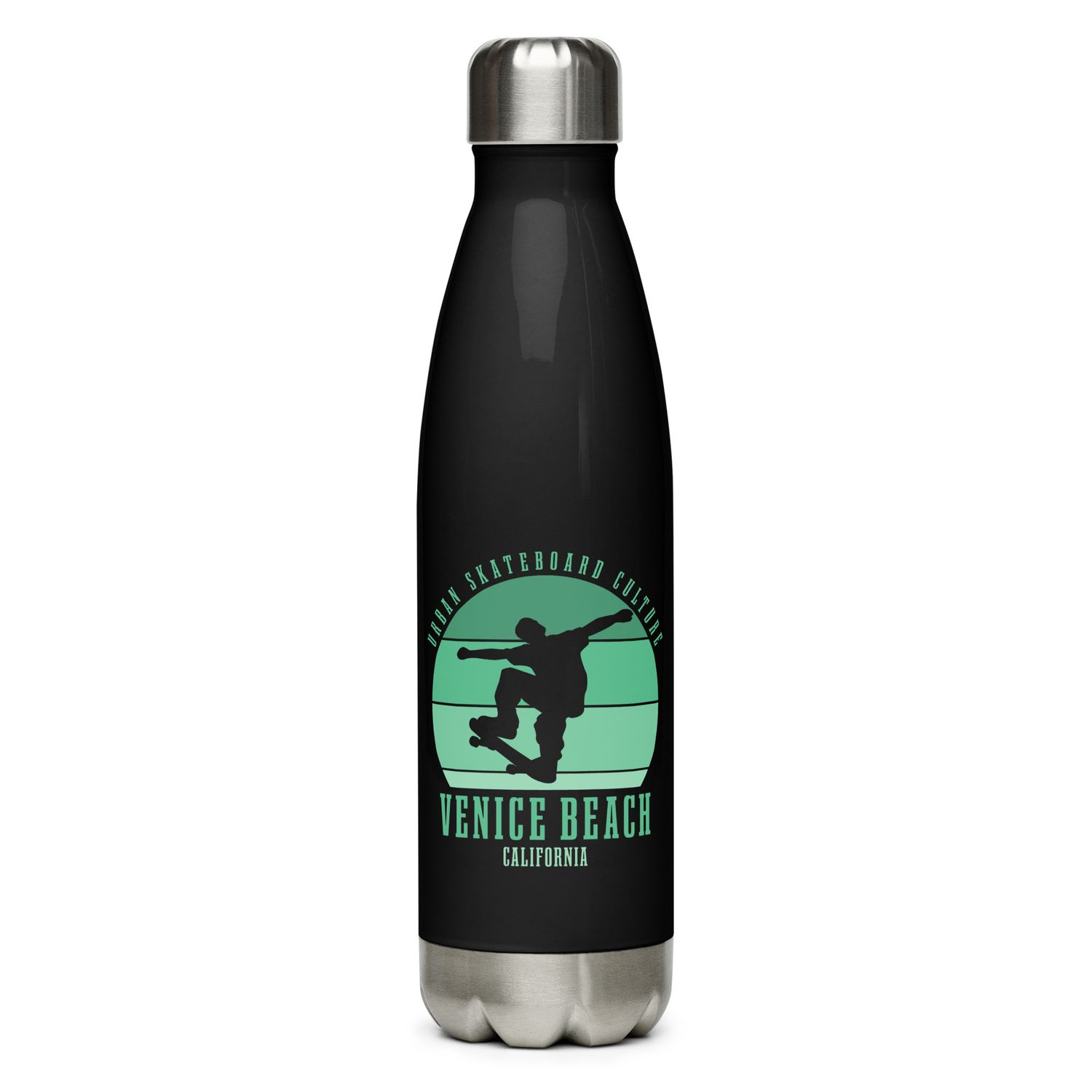 Venice Beach California Skateboarder Urban Skateboarding Stainless Steel Water Bottle