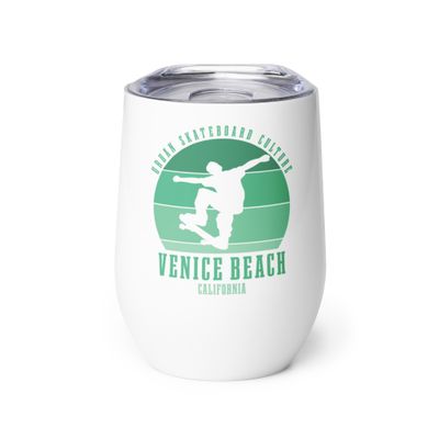 Venice Beach California Skateboarder Urban Skateboarding Wine Tumbler