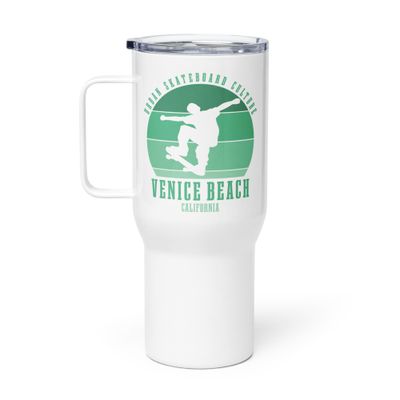 Venice Beach California Skateboarder Urban Skateboarding Travel Mug with a Handle