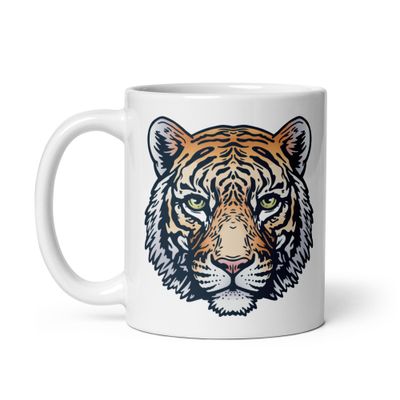 Indian Bengal Tiger Portrait White Coffee Mug