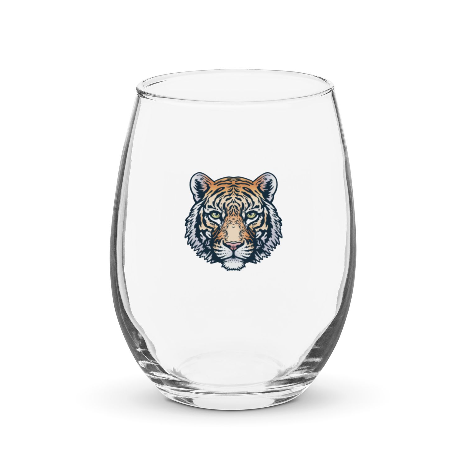 Indian Bengal Tiger Portrait Stemless Wine Glass