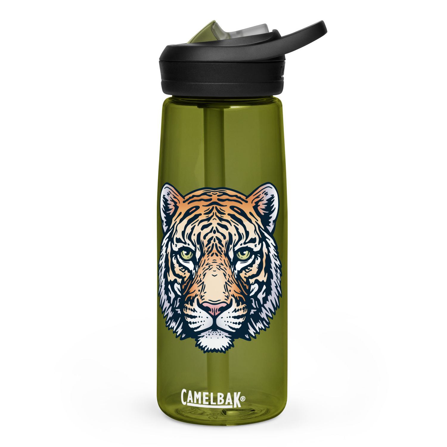 Indian Bengal Tiger Portrait Sports Water Bottle