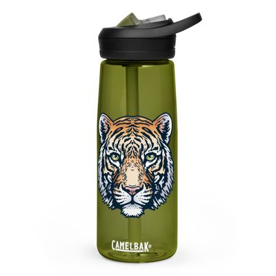 Indian Bengal Tiger Portrait Sports Water Bottle