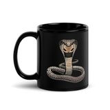 Indian King Cobra Black Coffee Mug