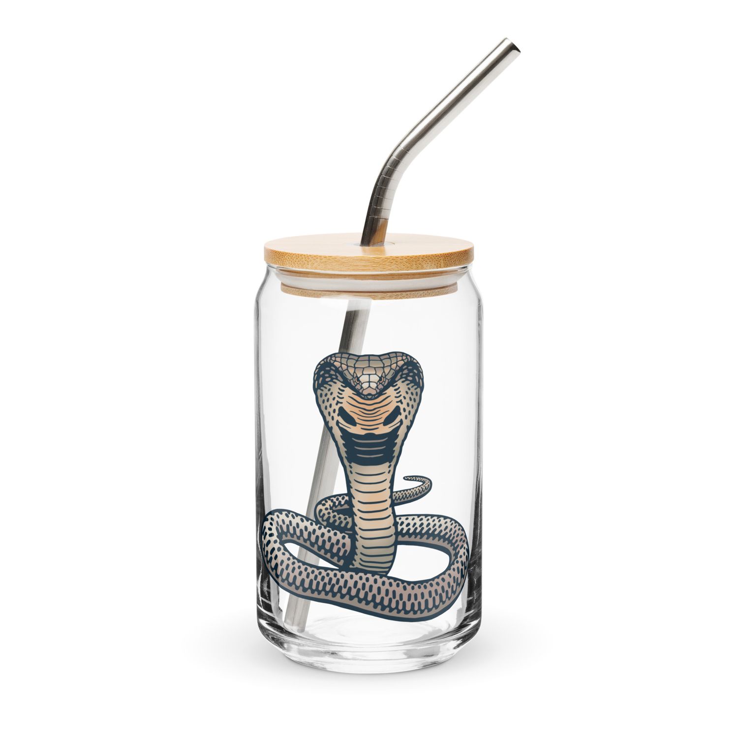 Indian King Cobra Can-Shaped Glass