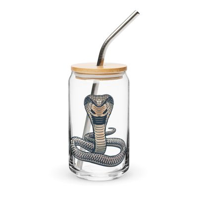 Indian King Cobra Can-Shaped Glass