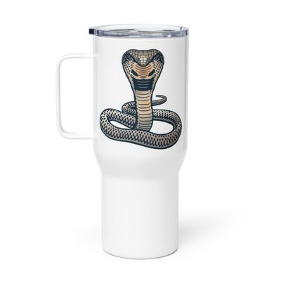 Indian King Cobra Travel Mug with a Handle