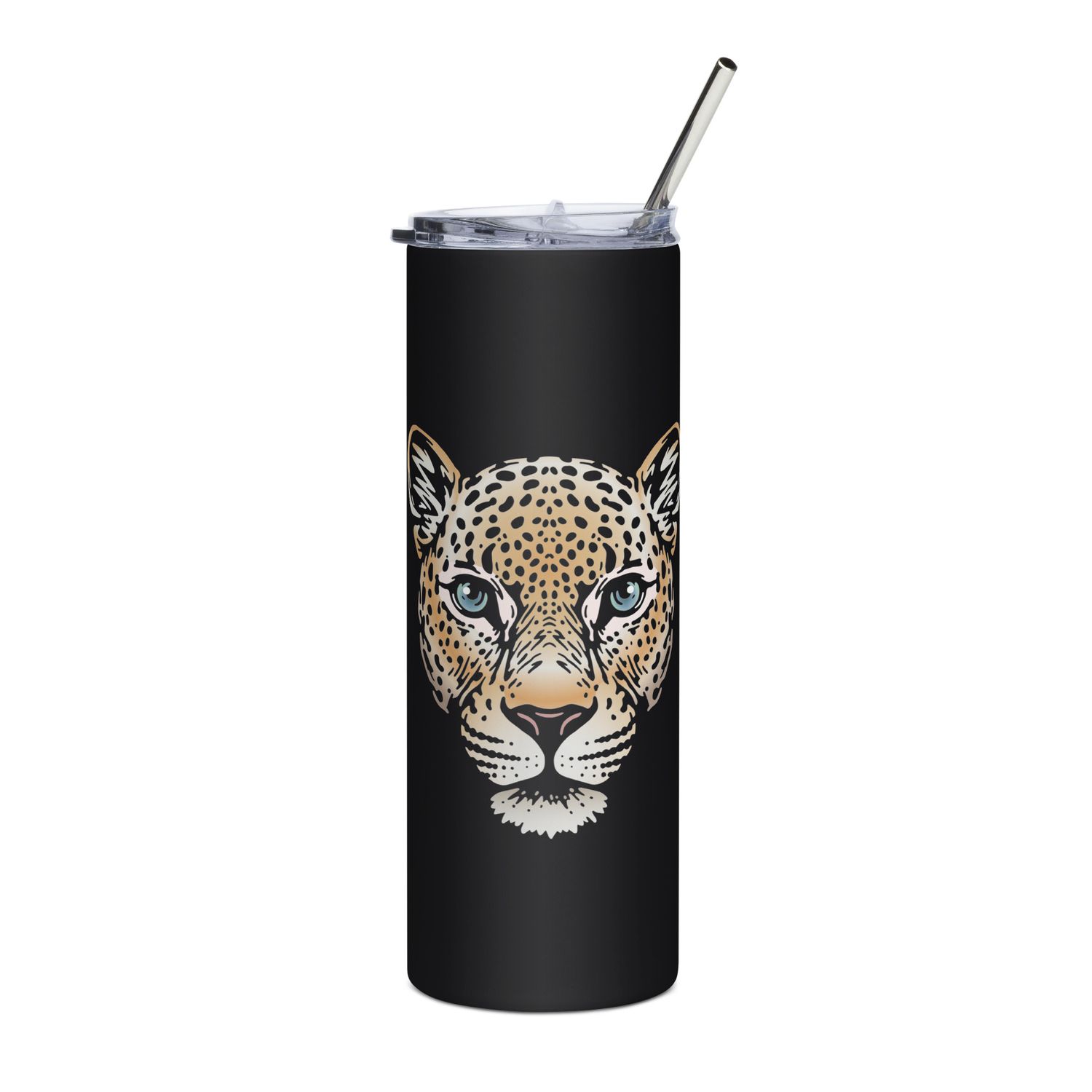 Indian Leopard Portrait Stainless Steel Tumbler
