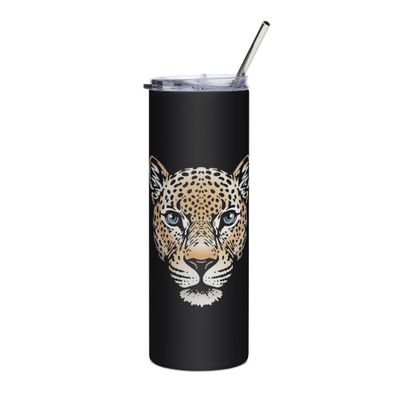 Indian Leopard Portrait Stainless Steel Tumbler