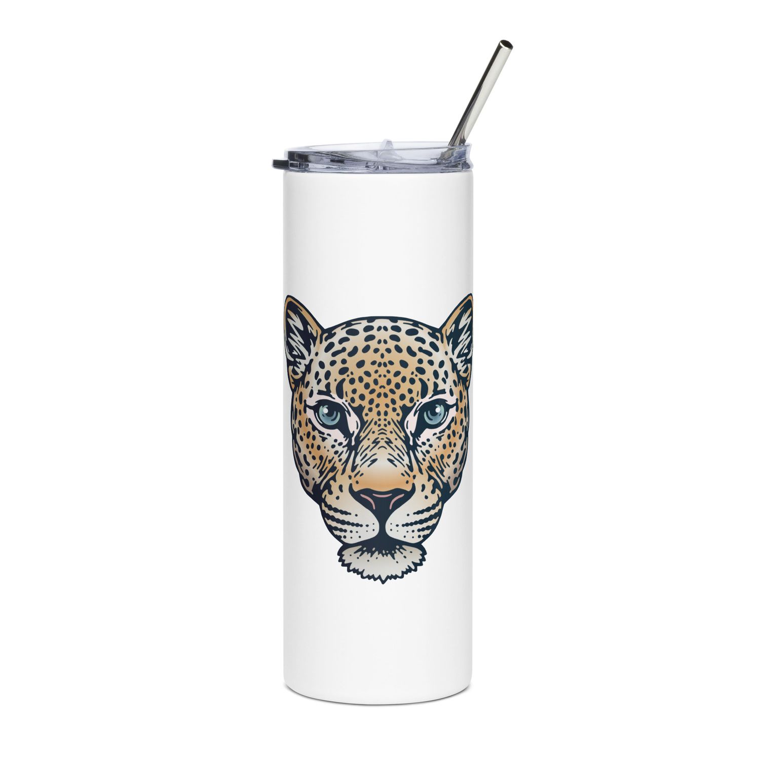 Indian Leopard Portrait Stainless Steel Tumbler