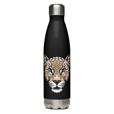 Indian Leopard Portrait Stainless Steel Water Bottle