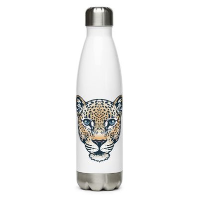 Indian Leopard Portrait Stainless Steel Water Bottle