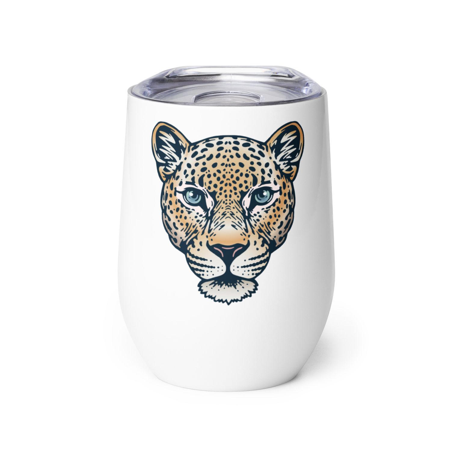 Indian Leopard Portrait Wine Tumbler