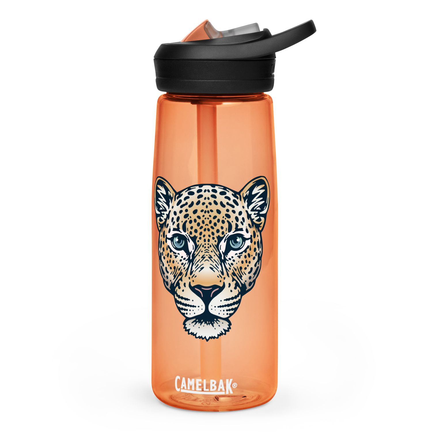 Indian Leopard Portrait Sports Water Bottle
