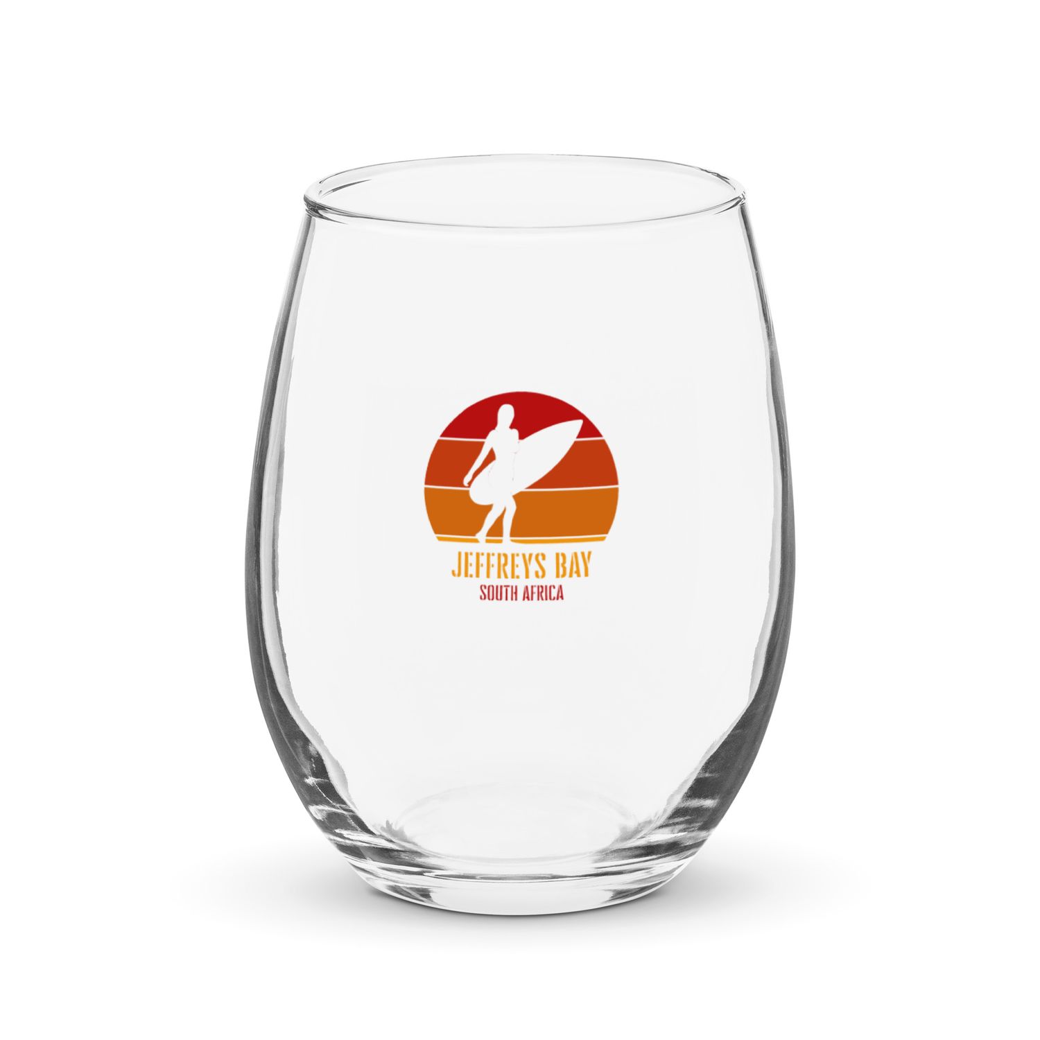 Surfing Jeffreys Bay South Africa, African Surfer Girl Stemless Wine Glass