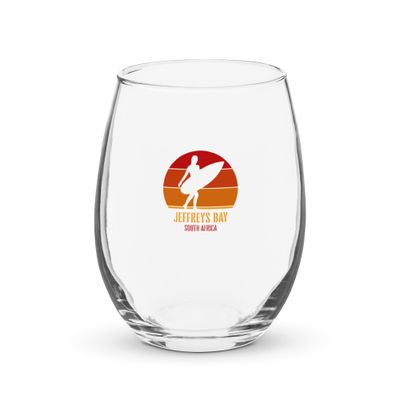 Surfing Jeffreys Bay South Africa, African Surfer Girl Stemless Wine Glass