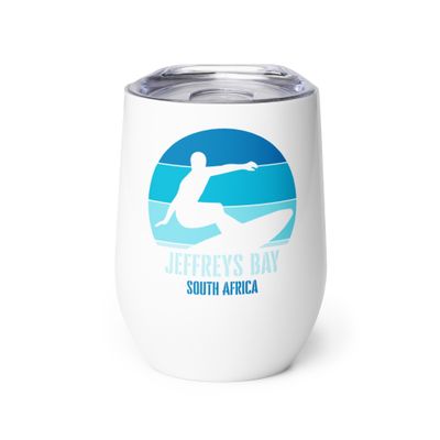 Surfing Jeffreys Bay South Africa, African Surfer Wine Tumbler