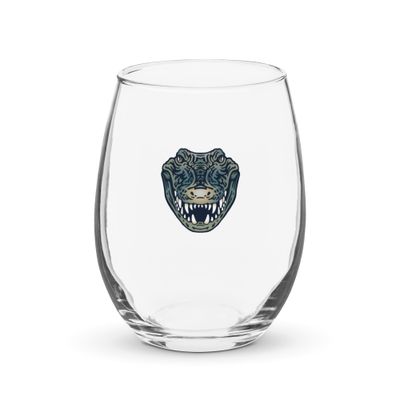 Australian Crocodile Portrait Stemless Wine Glass
