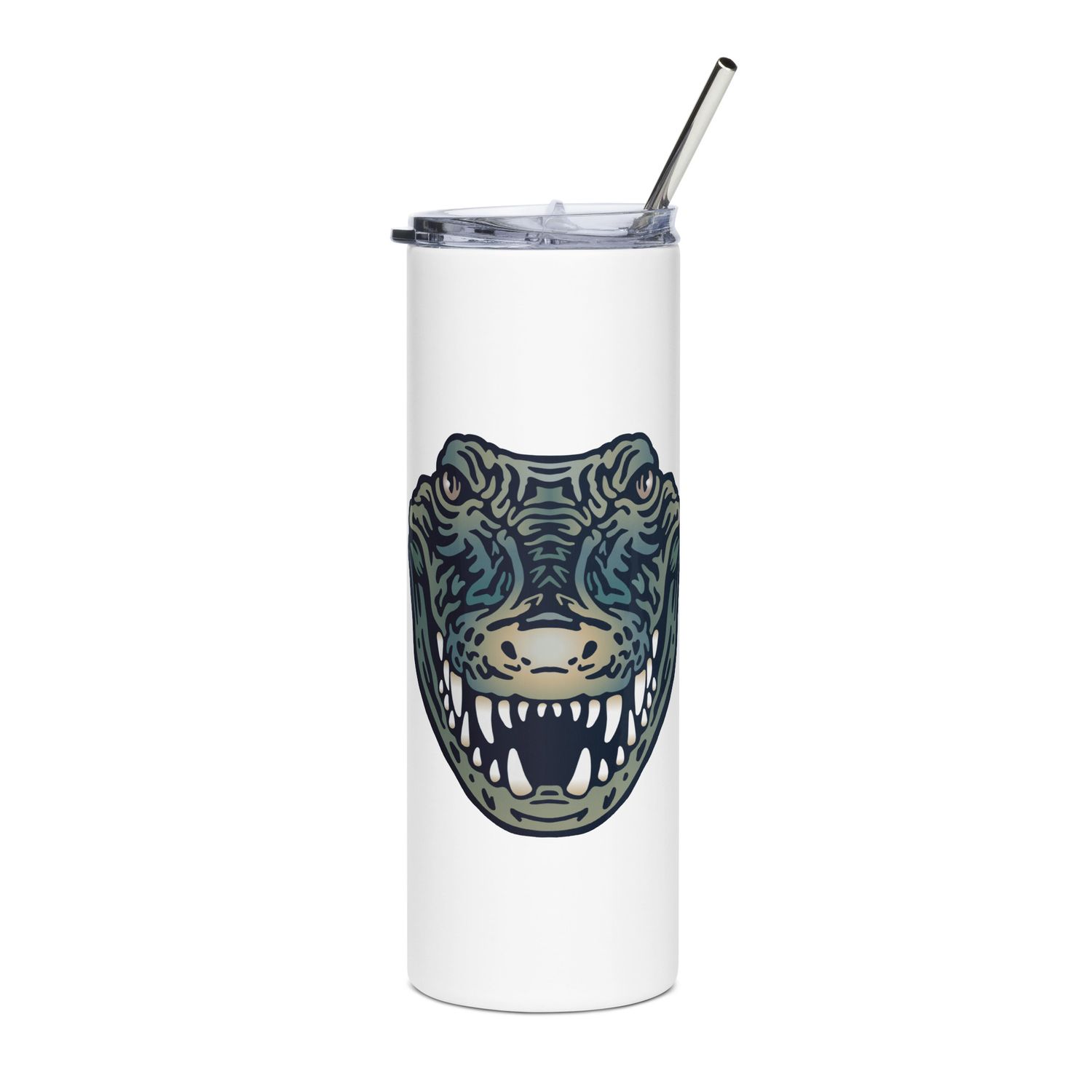 Australian Crocodile Portrait Stainless Steel Tumbler