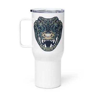 Australian Crocodile Portrait Travel Mug with a Handle