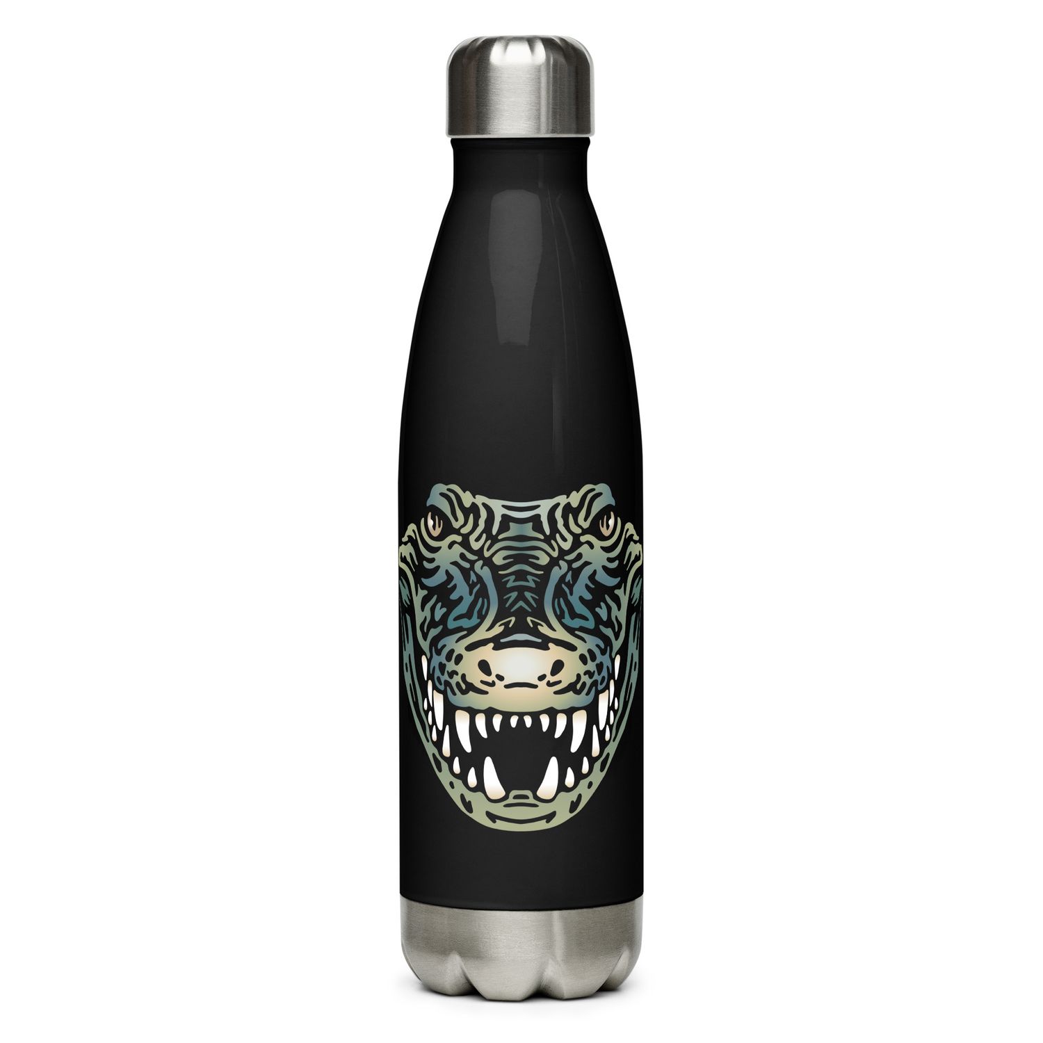 Australian Crocodile Portrait Stainless Steel Water Bottle