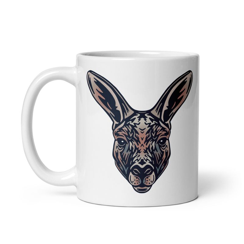 Australian Kangaroo Portrait White Coffee Mug