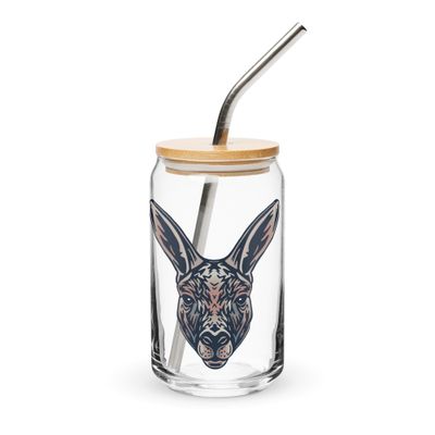 Australian Kangaroo Portrait Can-Shaped Glass
