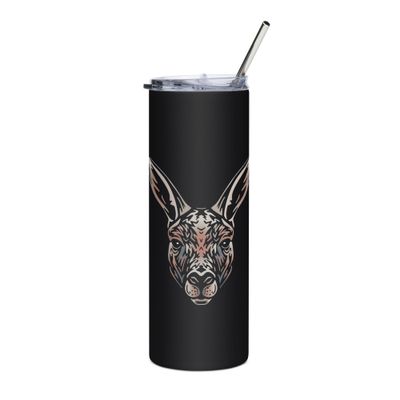 Australian Kangaroo Portrait Stainless Steel Tumbler