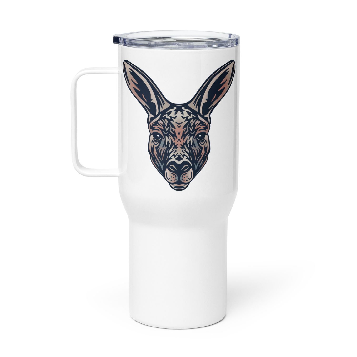 Australian Kangaroo Portrait Travel Mug with a Handle