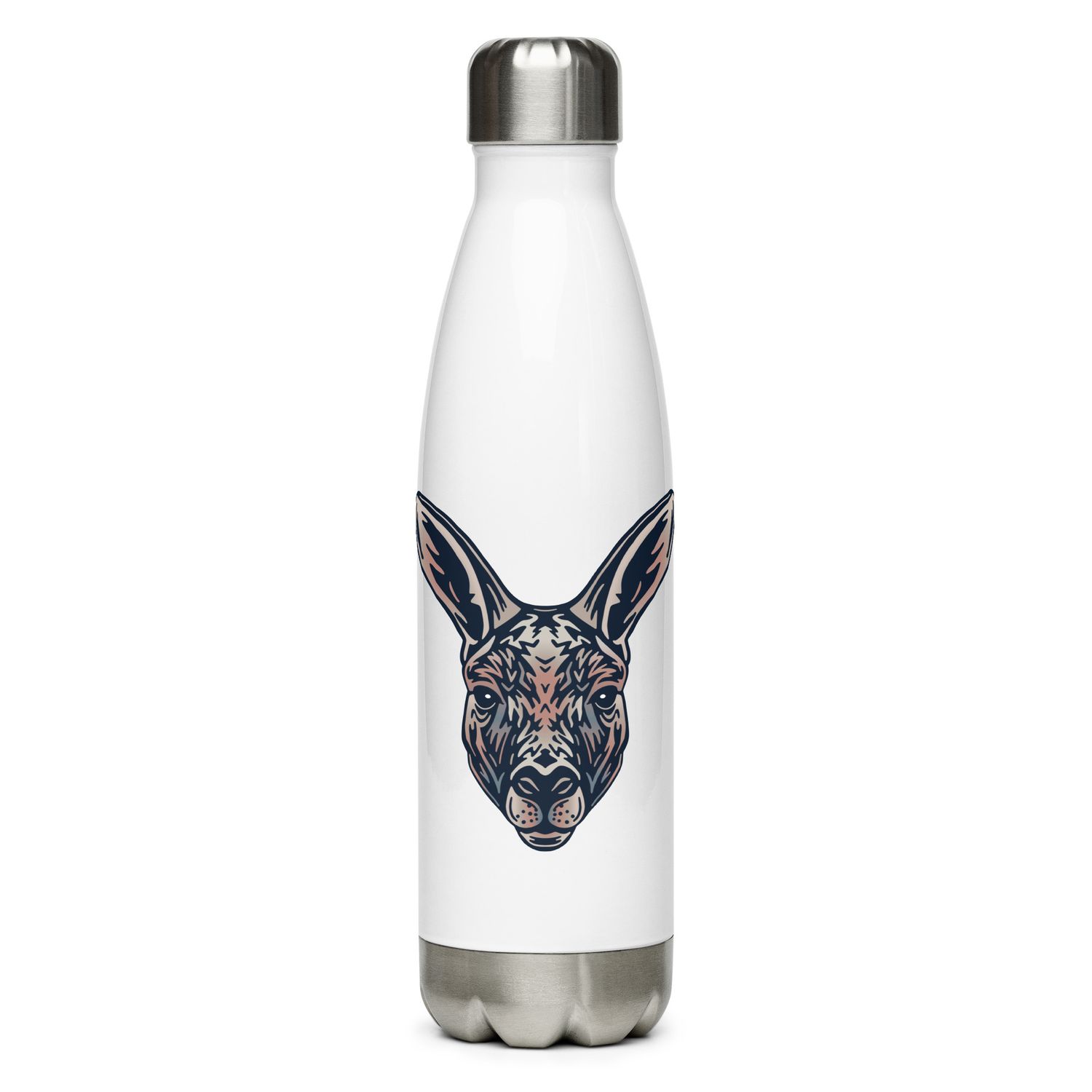 Australian Kangaroo Portrait Stainless Steel Water Bottle