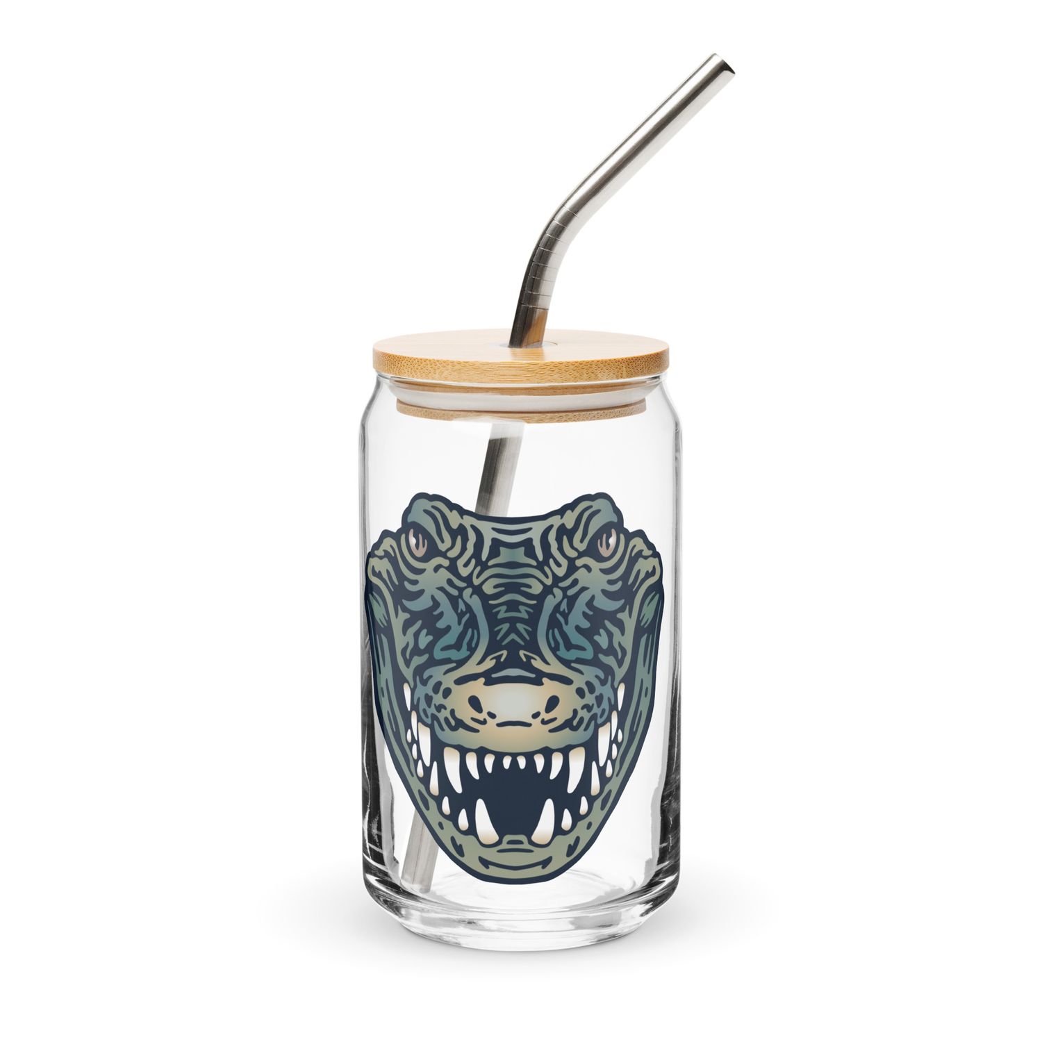 Australian Crocodile Portrait Can-Shaped Glass