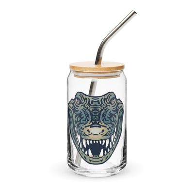 Australian Crocodile Portrait Can-Shaped Glass