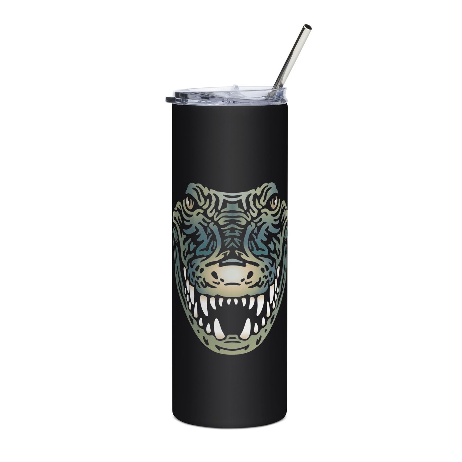 Australian Crocodile Portrait Stainless Steel Tumbler