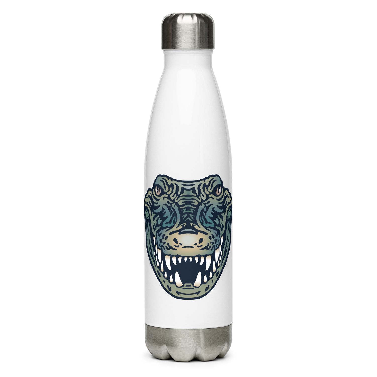 Australian Crocodile Portrait Stainless Steel Water Bottle