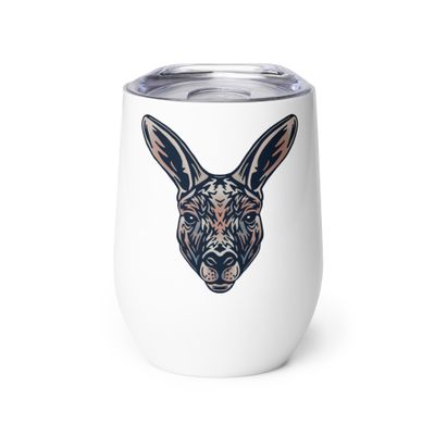 Australian Kangaroo Portrait Wine Tumbler