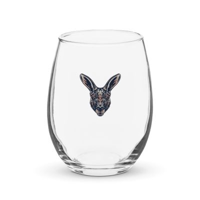 Australian Kangaroo Portrait Stemless Wine Glass