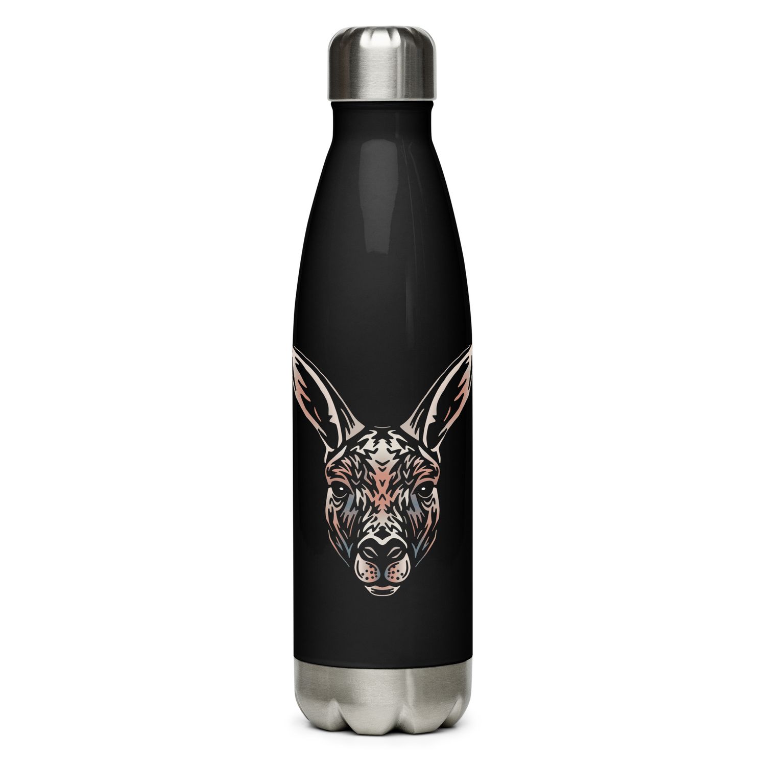 Australian Kangaroo Portrait Stainless Steel Water Bottle