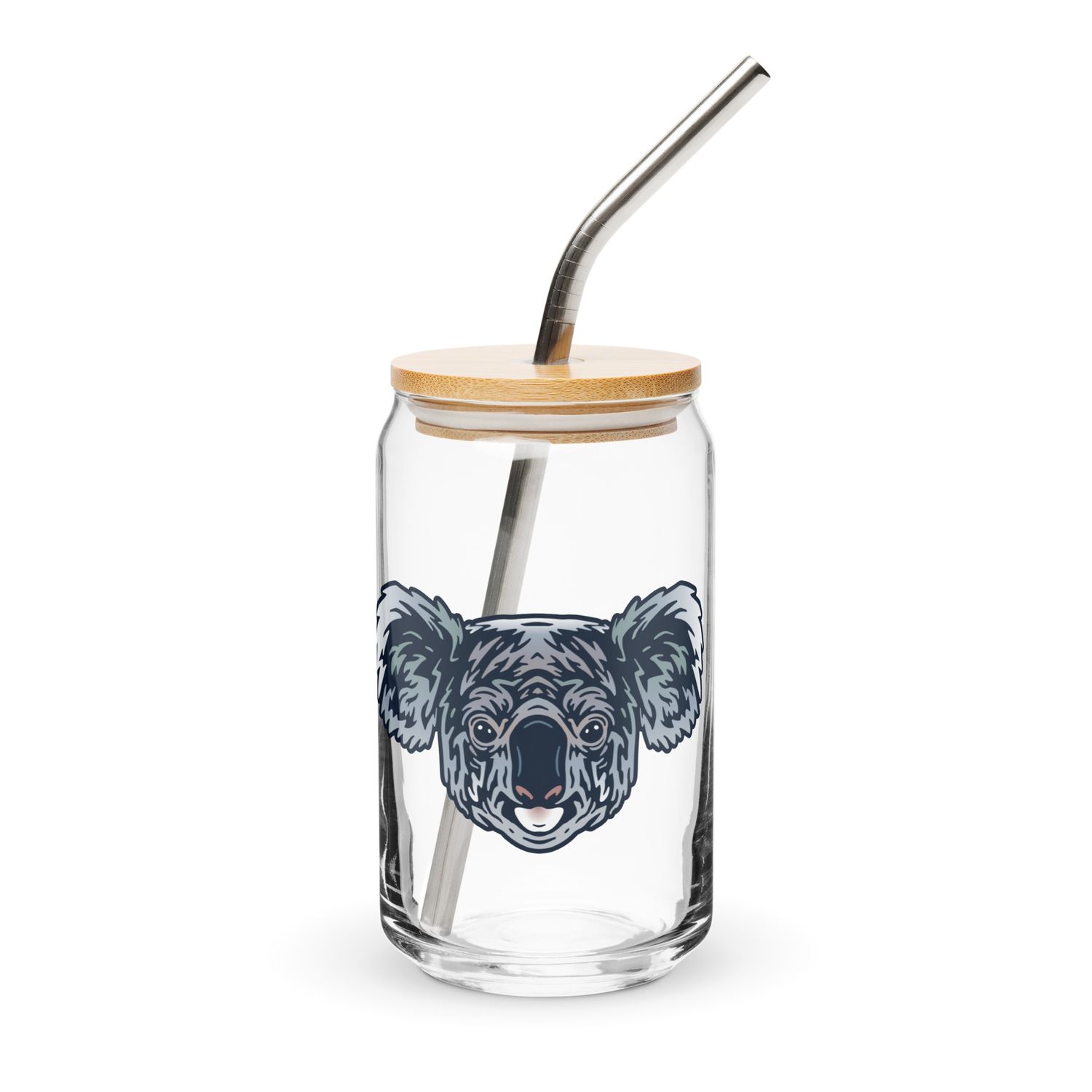 Australian Koala Portrait Can-Shaped Glass