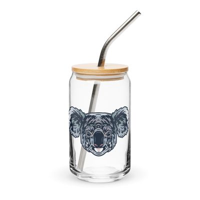 Australian Koala Portrait Can-Shaped Glass