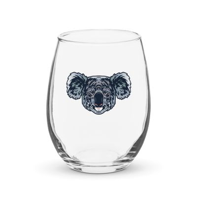 Australian Koala Portrait Stemless Wine Glass